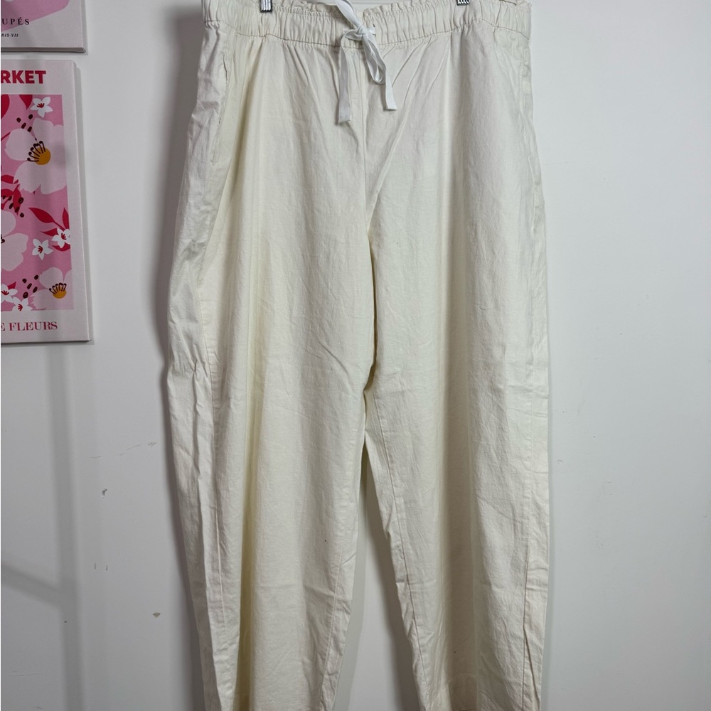 Lane Bryant Cream Drawstring Joggers